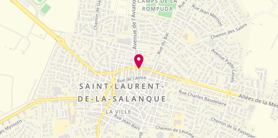 Plan de Las'pizza, 22 Avenue Marechal Foch, 66250 Saint-Laurent-de-la-Salanque