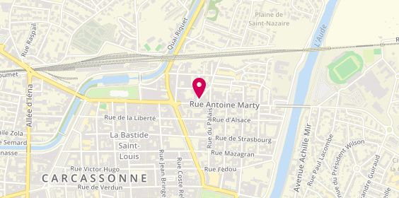 Plan de La Bella Italiana, 52 Rue Antoine Marty, 11000 Carcassonne