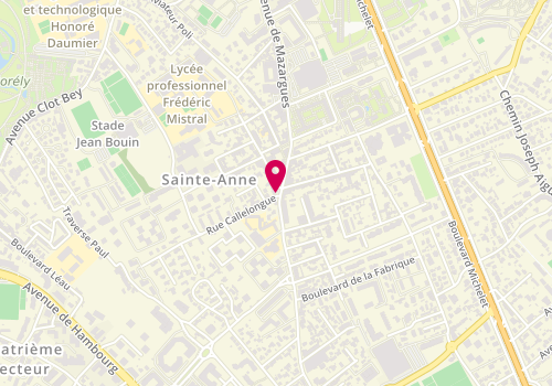Plan de Pizza Sainte Anne, 1 Boulevard Sainte-Anne, 13008 Marseille