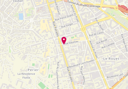 Plan de Paradis Pizza, 57 Rue Daumier, 13008 Marseille