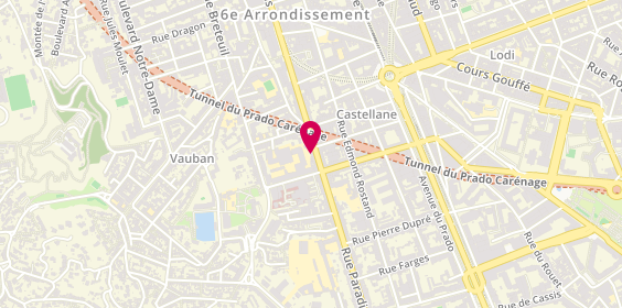 Plan de Azzurro Pizza, 206 Rue Paradis, 13006 Marseille