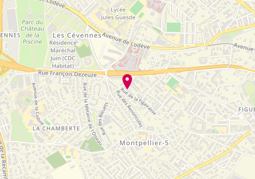 Plan de Yamma pizza, 15 Rue de la Figairasse, 34070 Montpellier
