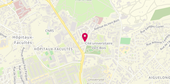 Plan de La Pizzaterie, 133 avenue du Vert-Bois, 34090 Montpellier