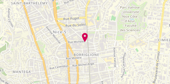 Plan de Brasserie Restaurant l'Union, 1 Rue Michelet, 06100 Nice