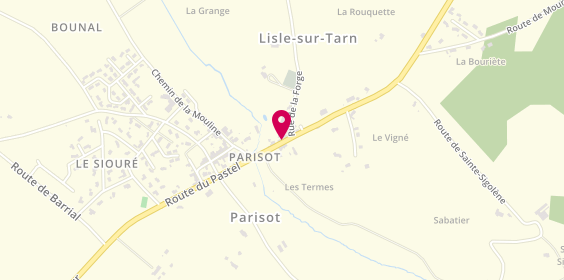 Plan de Le rétro by sandra Parisot TARN, 16 Route du Pastel, 81310 Parisot