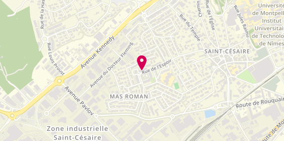Plan de Pizza Roman, 440 Rue de l'Espoir, 30900 Nîmes