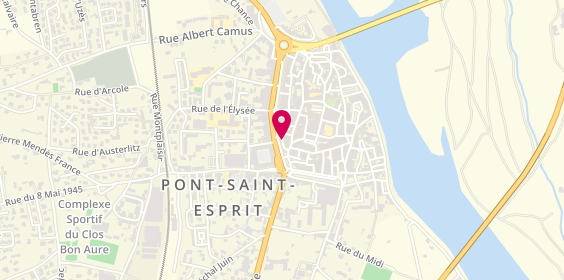 Plan de La Pizza des toqués Elodie Chappuis Pho, 13 place de la République, 30130 Pont-Saint-Esprit