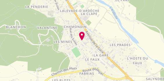 Plan de La Case A Pizza, 38 Route Nationale 102, 07380 Lalevade-d'Ardèche
