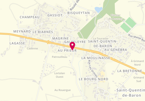 Plan de Pizz'à David, 44 Route de l'Entre 2 Mers, 33750 Saint-Quentin-de-Baron