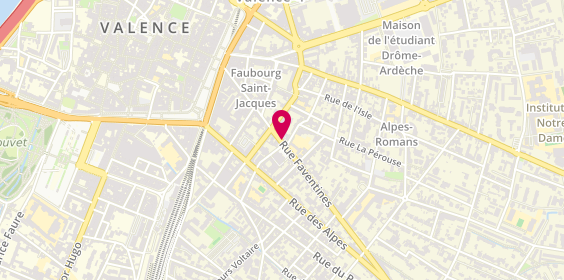 Plan de Délice Pizza, 49 Rue Faventines, 26000 Valence
