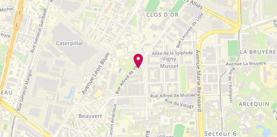 Plan de La maison du kebab, 41 Rue Alfred de Vigny, 38100 Grenoble