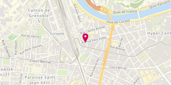 Plan de Liberty Pizza, 47 avenue Félix Viallet, 38000 Grenoble