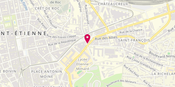 Plan de Pizz'Alif, 29 Rue Etienne Mimard, 42000 Saint-Étienne