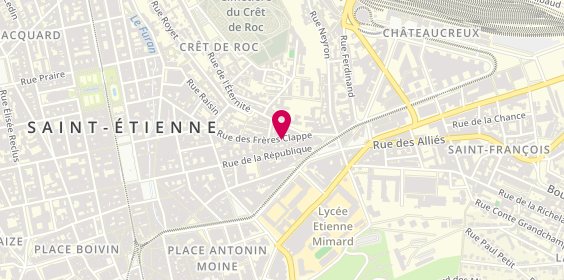 Plan de La Grotte Azzura, 34 Rue des Frères Chappe, 42000 Saint-Étienne