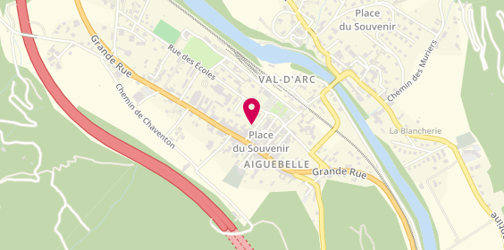 Plan de Brasserie de la place, 3 Rue Carret, 73220 Val-d'Arc