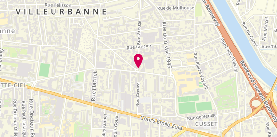 Plan de Presto Pizza, 61 Rue Greuze, 69100 Villeurbanne
