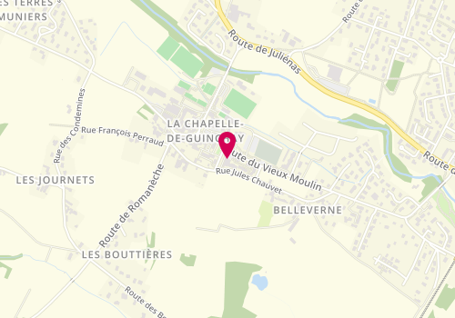 Plan de Pizzas Bellec & co, 15 Route du Vieux Moulin, 71570 La Chapelle-de-Guinchay