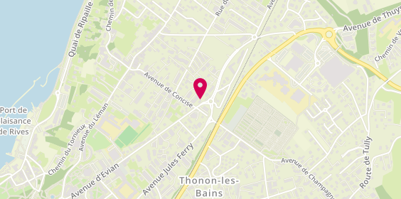 Plan de Pizza Frédo, 44 avenue d'Evian, 74200 Thonon-les-Bains