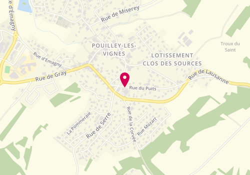 Plan de Pizza Les Vignes, 4 Rue du Puits, 25115 Pouilley-les-Vignes