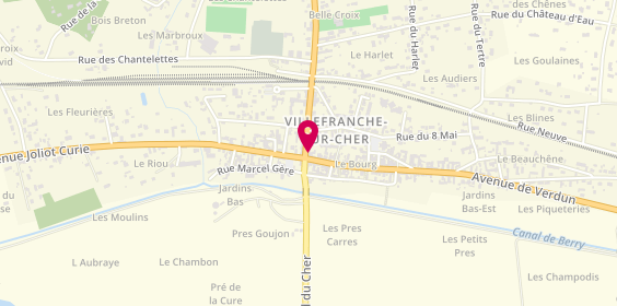 Plan de Café du Centre, 1 avenue de Verdun, 41200 Villefranche-sur-Cher