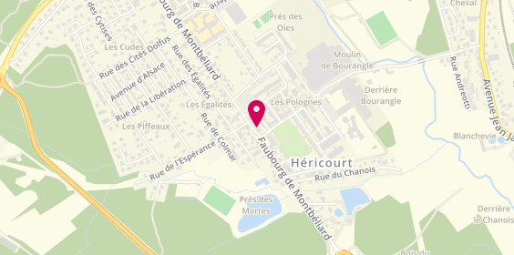 Plan de Andiamo Pizza Héricourt, 33 Faubourg de Montbéliard, 70400 Héricourt