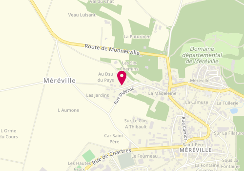 Plan de Le Kiosque A Pizzas, Parking Intermarche Chemin Angerville, 91660 Méréville