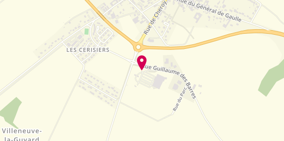 Plan de Kiosque à Pizzas, 2 Rue Guillaume des Barres, 89340 Villeneuve-la-Guyard