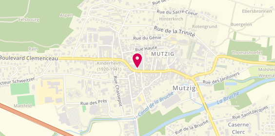 Plan de Restaurant le Caveau de Mutzig, 64 A Rue du Marechal Foch Hauptstross, 67190 Mutzig