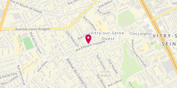 Plan de Pizza Tony, 86 Rue Edouard Tremblay, 94400 Vitry-sur-Seine