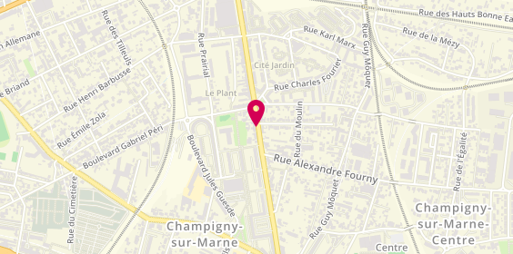 Plan de Naan Stop Pizza, 43 avenue de la République, 94500 Champigny-sur-Marne