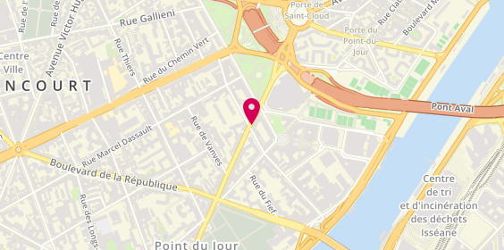 Plan de Les Meilleures Pizzas, 76 Avenue Pierre Grenier, 92100 Boulogne-Billancourt