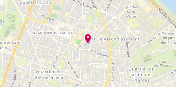 Plan de Quartier Latin - Restaurant Pizzeria, 1 Rue Mouffetard, 75005 Paris