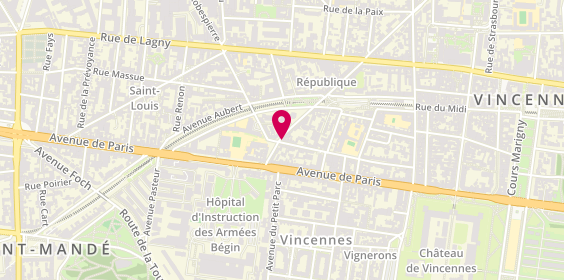 Plan de Chez Antoine, 2 avenue de la République, 94300 Vincennes