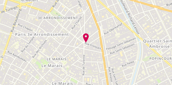 Plan de La Cerise Sur la Pizza, 14 Rue Froissart, 75003 Paris