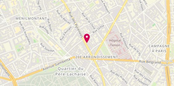 Plan de Croq Pizza, 218 Bis Rue des Pyrénées, 75020 Paris