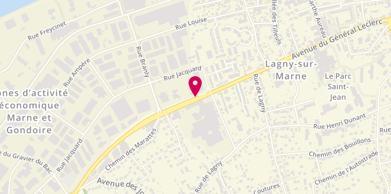 Plan de Kiosque à pizza, Lav'flu'O
Parking de la Station de Lavage avenue du Général Leclerc, 77400 Saint-Thibault-Des-Vignes, France