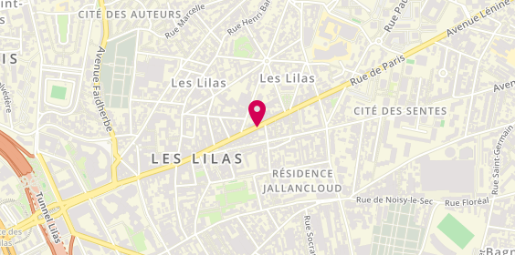Plan de Domino's Pizza, 144 Rue de Paris, 93260 Les Lilas