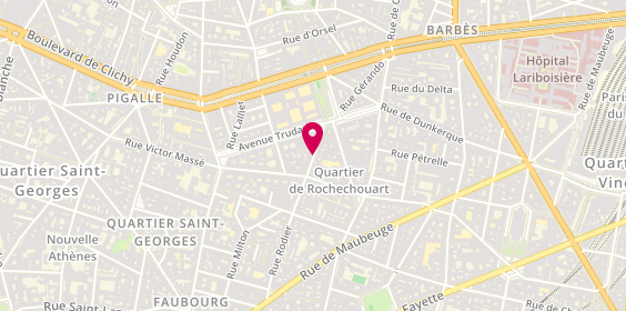 Plan de Pizza Di Loretta, 62 Rue Rodier, 75009 Paris