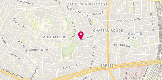 Plan de Le chat du sacré coeur, 19 Rue Muller, 75018 Paris