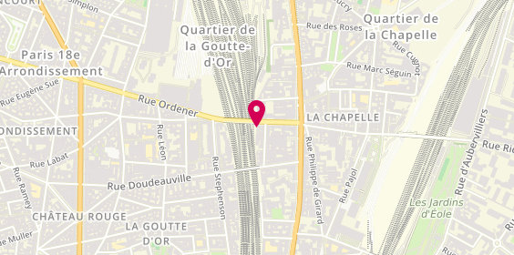 Plan de E.F.M Pizza & Grec, 13 Rue Ordener, 75018 Paris