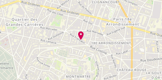 Plan de In Bocca Al Lupo, 14 Rue Francoeur, 75018 Paris