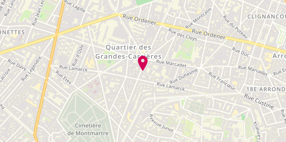 Plan de Domino's Pizza, 68 Rue Damrémont, 75018 Paris