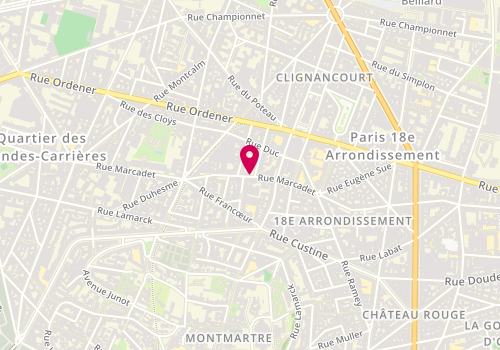 Plan de Marinette, 112 Rue Marcadet, 75018 Paris