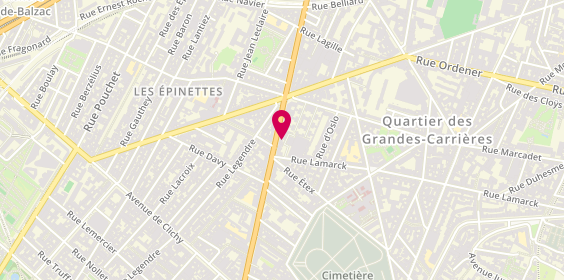 Plan de Pizza Hut, 72 avenue de Saint-Ouen, 75018 Paris
