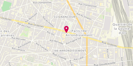 Plan de Pizza Hut, 101 Rue Ordener, 75018 Paris