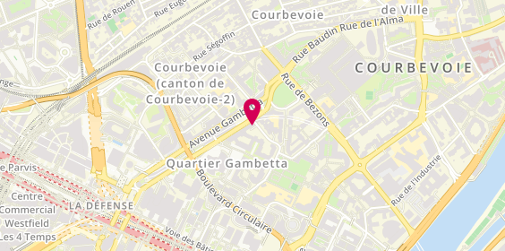 Plan de Trattoria Pizzeria d'Angelo, 72 avenue Gambetta, 92400 Courbevoie