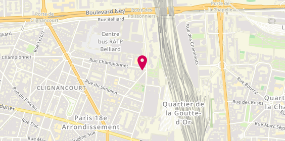 Plan de Rapido, 1 Rue Championnet, 75018 Paris