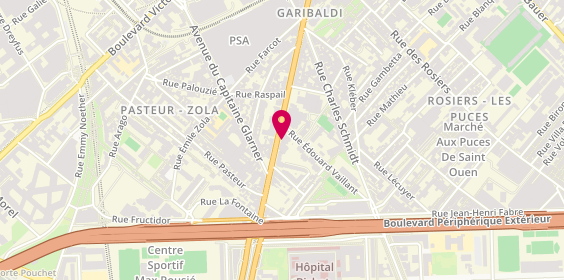 Plan de Domino's Pizza, 107 avenue Gabriel Péri, 93400 Saint-Ouen-sur-Seine