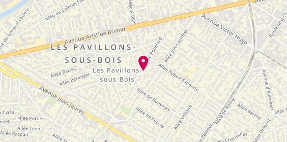 Plan de Pizza Guigos, 60 Allée Robillard, 93320 Les Pavillons-sous-Bois