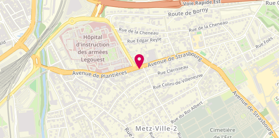 Plan de O Vip Pizza, 78 avenue de Strasbourg, 57070 Metz